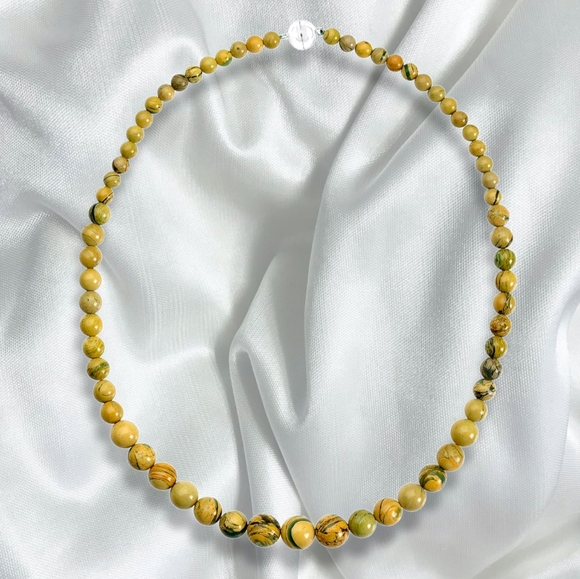 NWT RARE MUSCOVITE BEADED NECKLACE IN RHODIUM OVER STERLING SILVER - Picture 2 of 7